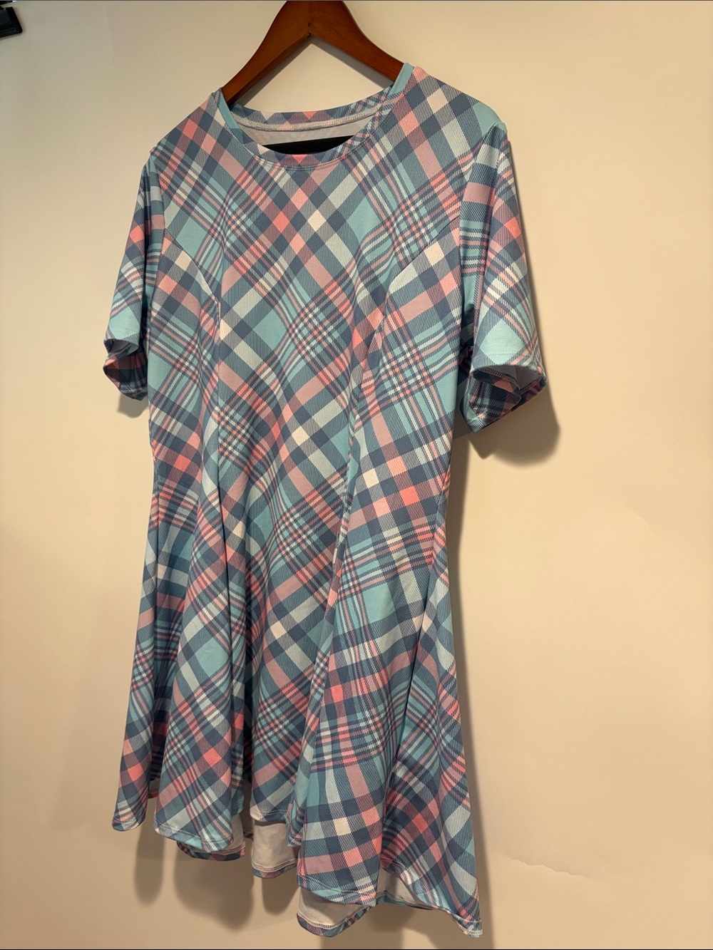 NWT BlackMilk Pink and Light Blue Plaid Dress